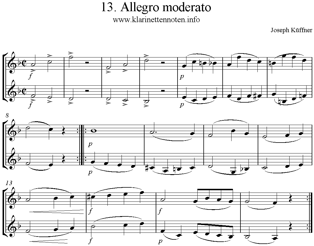 24 instruktive Duette- Joseph Küffner -13 Allegro moderato
